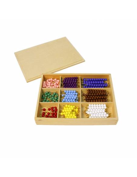 Caja de perlas de madera (20 uds)  Contar del 0 al 100