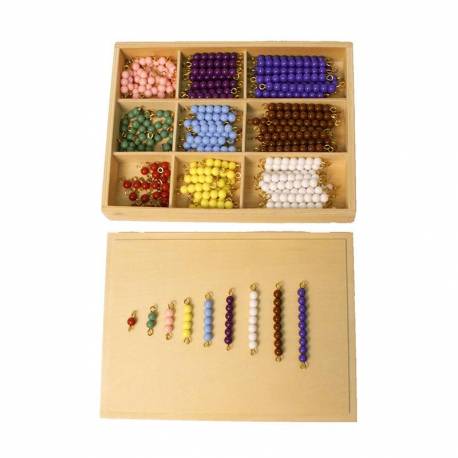 Caja de perlas de madera (20 uds) Montessori para todos Contar del 0 al 100 2