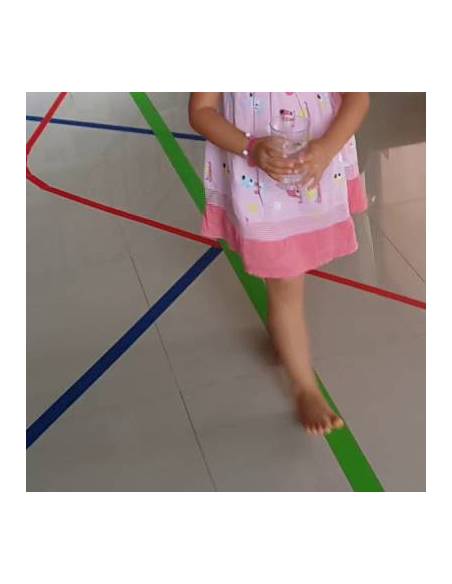 Caminar por la línea Montessori AMARILLO  Bandejas y alfombras
