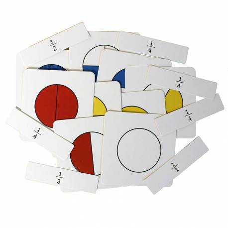 Tarjetas para los bolos de fracciones Montessori para todos Geometría y Álgebra