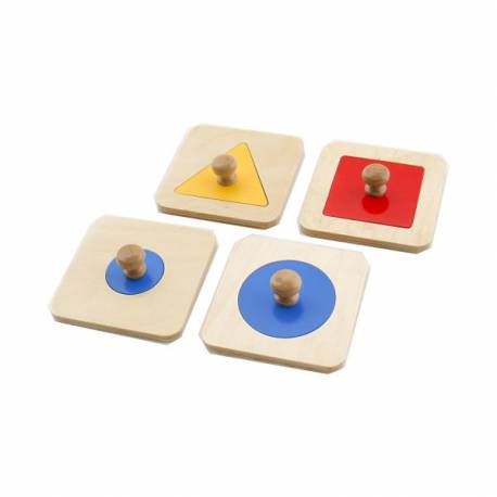 Triángulo - Puzzle individual amarillo Montessori para todos De 1 a 3 años