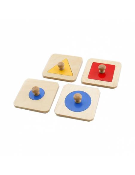 Triángulo - Puzzle individual amarillo Montessori para todos De 1 a 3 años