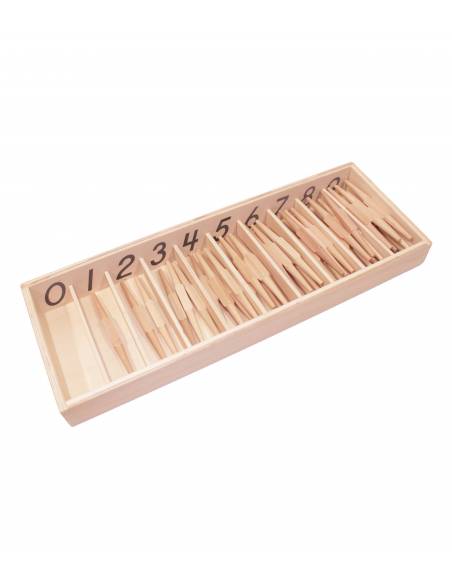 Caja de husos (vacía) Montessori para todos Contar del 0 al 100