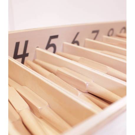 45 husos en caja de madera Montessori para todos Contar del 0 al 100