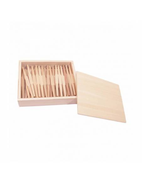 45 husos en caja de madera Montessori para todos Contar del 0 al 100