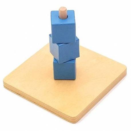 Apilador cubos vertical azul Montessori para todos De 1 a 3 años