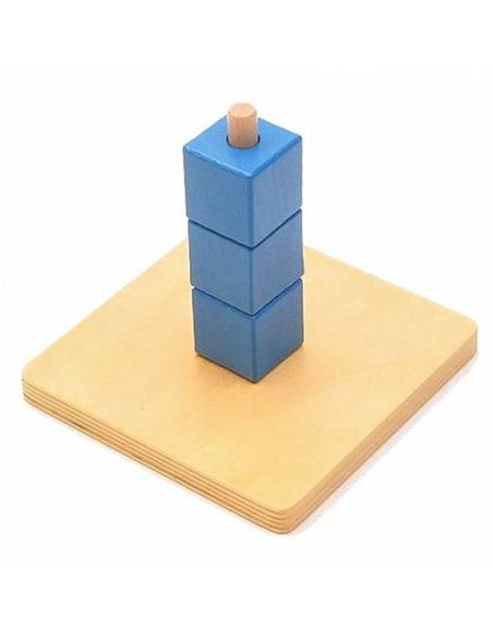Apilador cubos vertical azul Montessori para todos De 1 a 3 años