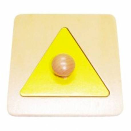 Triángulo - Puzzle individual amarillo Montessori para todos De 1 a 3 años
