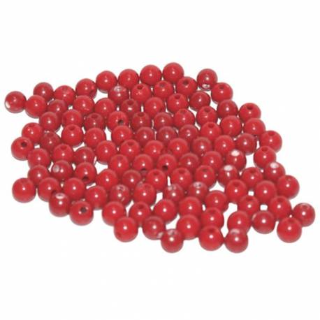 Cuentas de plástico color rojas (100 uds)  Perlas y Repuestos