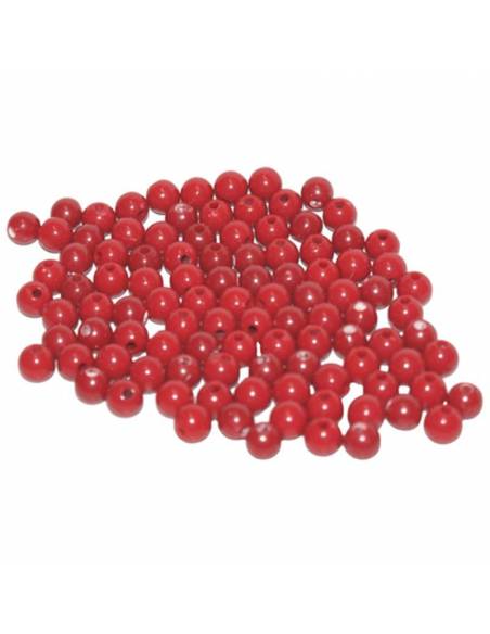 Cuentas en madera rojas
