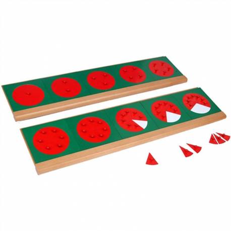 Fracciones en metal con bandeja Montessori para todos Fracciones