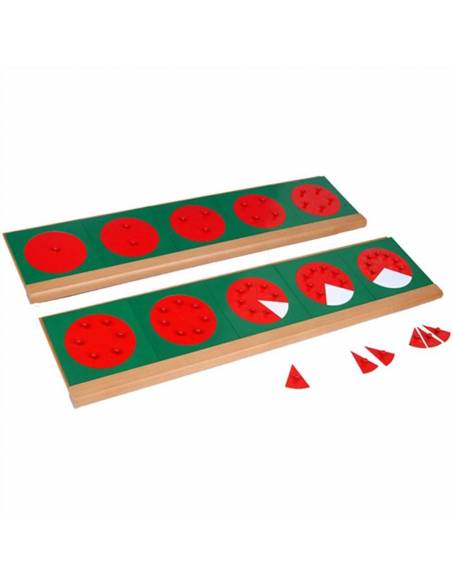 Fracciones en metal con bandeja Montessori para todos Fracciones