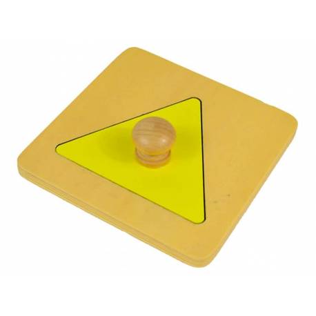 Triángulo - Puzzle individual amarillo Montessori para todos De 1 a 3 años