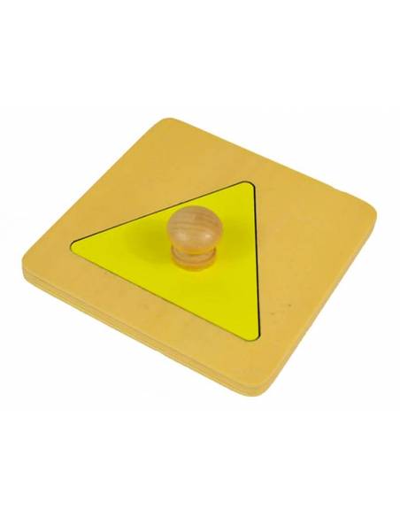Triángulo - Puzzle individual amarillo Montessori para todos De 1 a 3 años