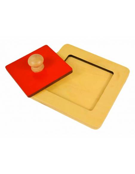 Cuadrado - Puzzle individual rojo Montessori para todos De 1 a 3 años