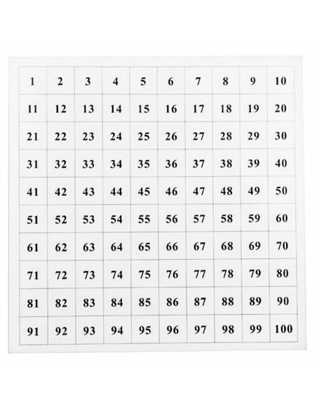 Láminas tablero de 100