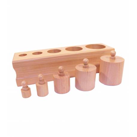 Cilindros con botón cortos NIDO Montessori para todos Sensorial