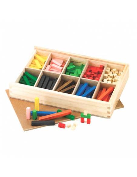Caja de madera con 300 regletas 1x1