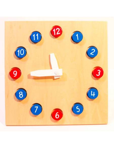 Reloj de Madera con manillas móviles Montessori para todos Medidas y Tiempo