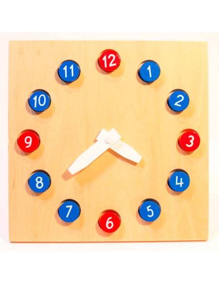 Reloj de Madera con manillas móviles Montessori para todos Medidas y Tiempo