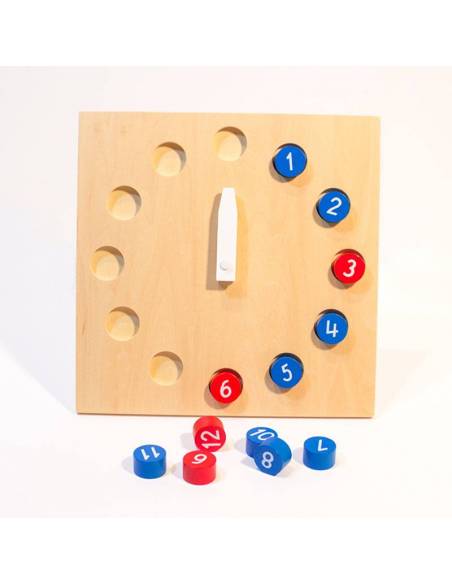 Reloj de Madera con manillas móviles Montessori para todos Medidas y Tiempo