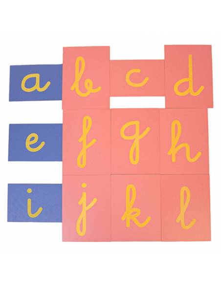 Letras de lija minúsculas CURSIVA con caja Letras de lija minúsculas CURSIVA con caja