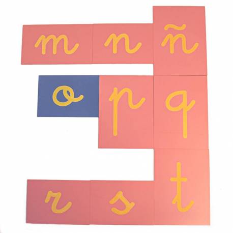 Letras de lija minúsculas CURSIVA con caja