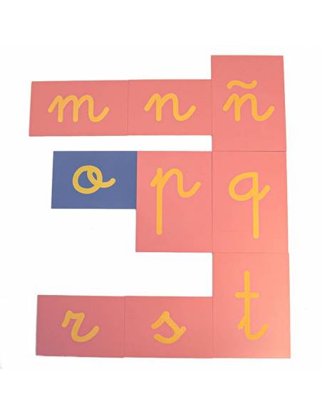 Letras de lija ligada con Ñ Montessori para todos Aprender a leer y escribir