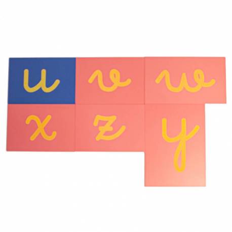 Letras de lija minúsculas CURSIVA con caja