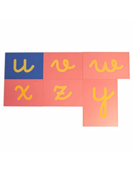 Letras de lija minúsculas CURSIVA con caja Letras de lija minúsculas CURSIVA con caja