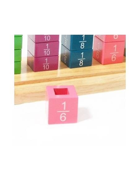 Fracciones verticales madera Montessori para todos Fracciones