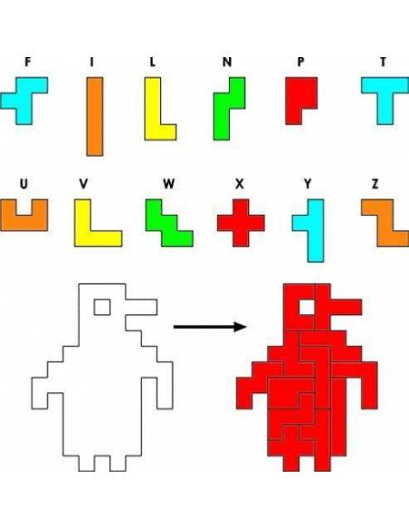 Set di Pentominós in 5 colori - 60 pezzi