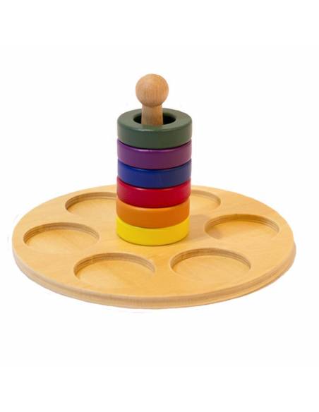 Apilable con discos de Colores Montessori para todos Bebés