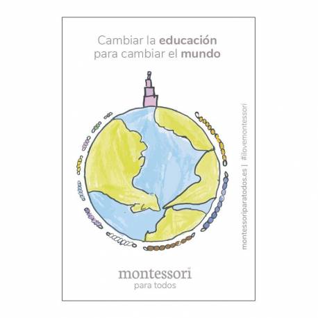 Imán "Cambiar la educación para cambiar el mundo"  Regalos Montessori