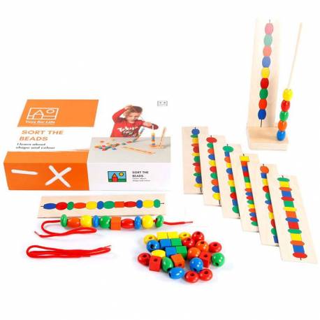 Sort the beads - Clasificador formas y colores Toys for life Aprender a Contar