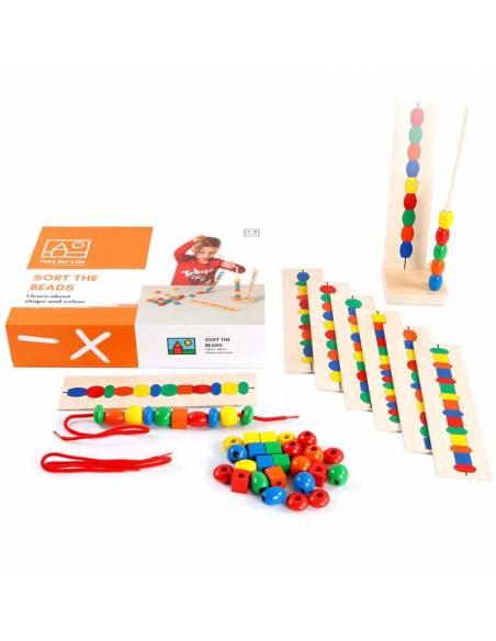 Sort the beads - Clasificador formas y colores Toys for life Aprender a Contar