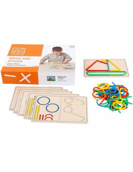 Anelli e bastoncini - Crea figure di colore