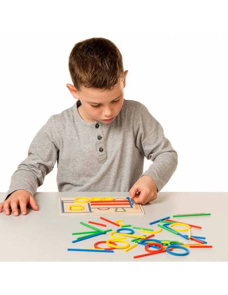 Anelli e bastoncini - Crea figure di colore