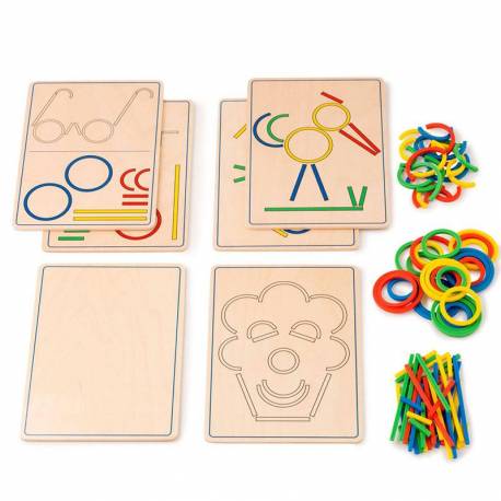 Anelli e bastoncini - Crea figure di colore