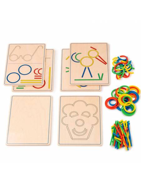 Rings and sticks - Crea figuras de colores Toys for life Juguetes