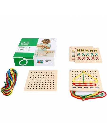 Look and lace - Crea diseños en tabla perforada Toys for life Razonamiento lógico