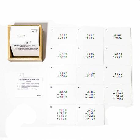Tarjetas de actividades - Juego de estampas (EN) Nienhuis Tarjetas Montessori