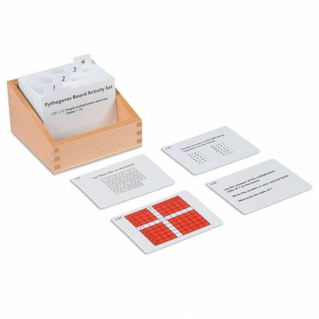 Tarjetas de actividades - Tablero de Pitágoras Nienhuis Tarjetas Montessori