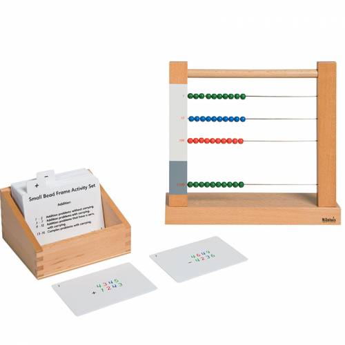 Tarjetas de actividades - Ábaco pequeño (EN) Nienhuis Tarjetas Montessori