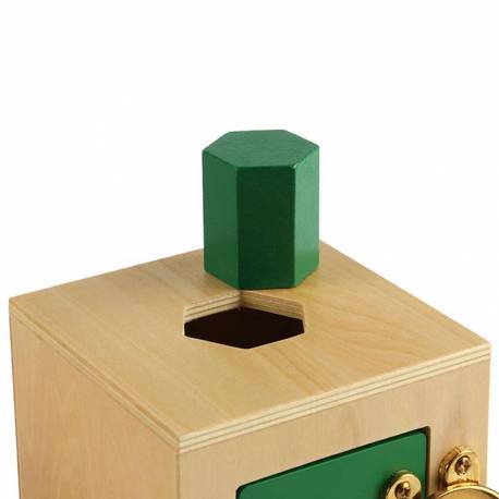 Bandeja con 6 cajas de cerraduras y formas Montessori para todos Juguetes Sensoriales