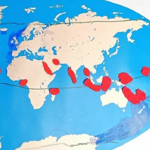 Mapa Tierra - Agua en lona 65 x 50 Made in Spain Universo y la Tierra