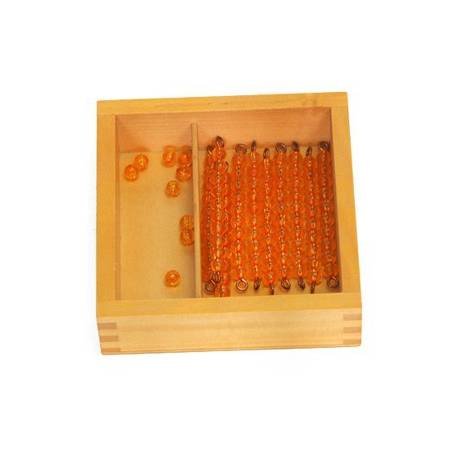 Caja de perlas doradas (9 unidades - 9 decenas)  Contar del 0 al 100
