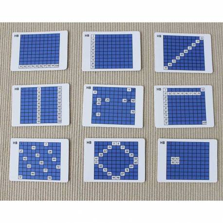 Tarjetas de actividades - Tablero del 100 (EN) Nienhuis Tarjetas Montessori