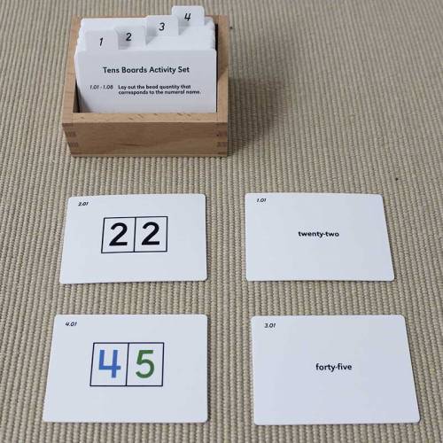 Tarjetas de actividades - Tablas de seguín nº 2 (EN) Nienhuis Tarjetas Montessori