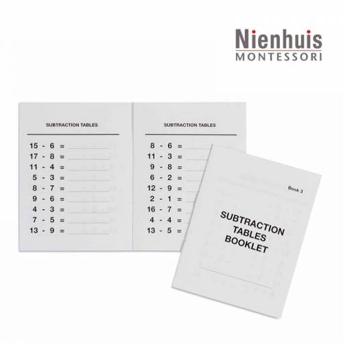 Tavole di libri di sottrazioni: 3